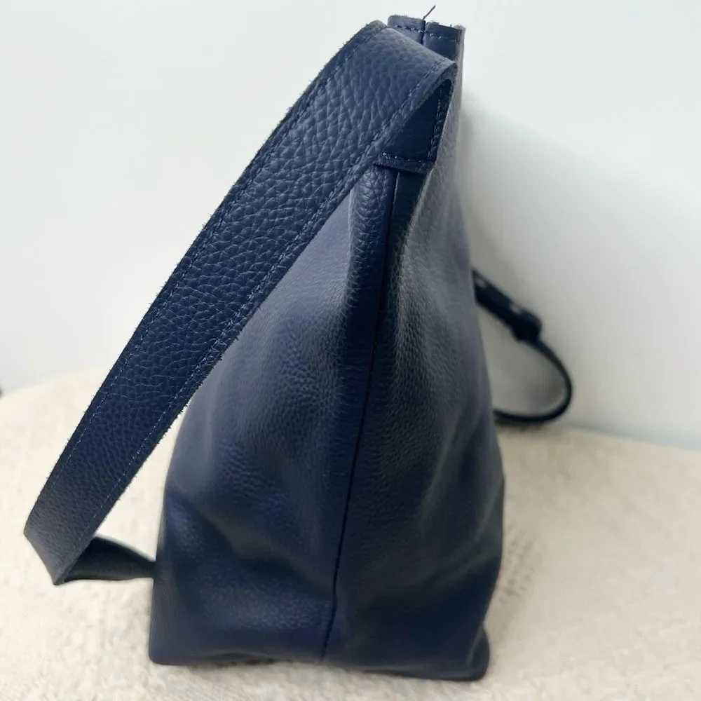 M.I.L.A Joanie Crossbody Bag Navy Leather Bucket